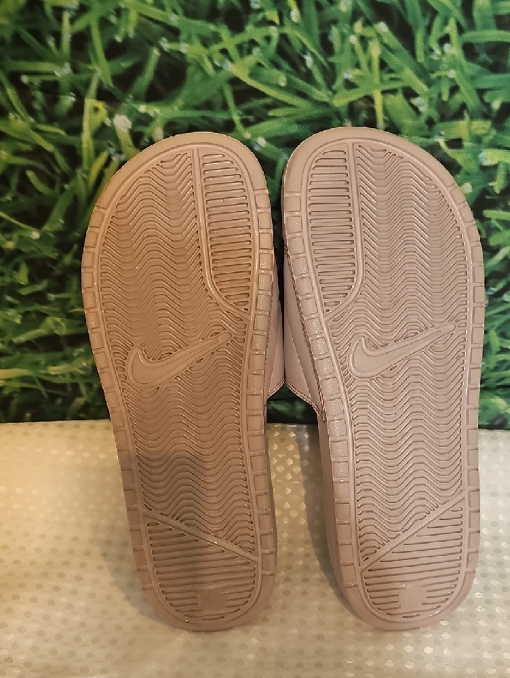 Nike Pink Slide Sandals with Subtle Beige Footbed - Picture 3 of 7